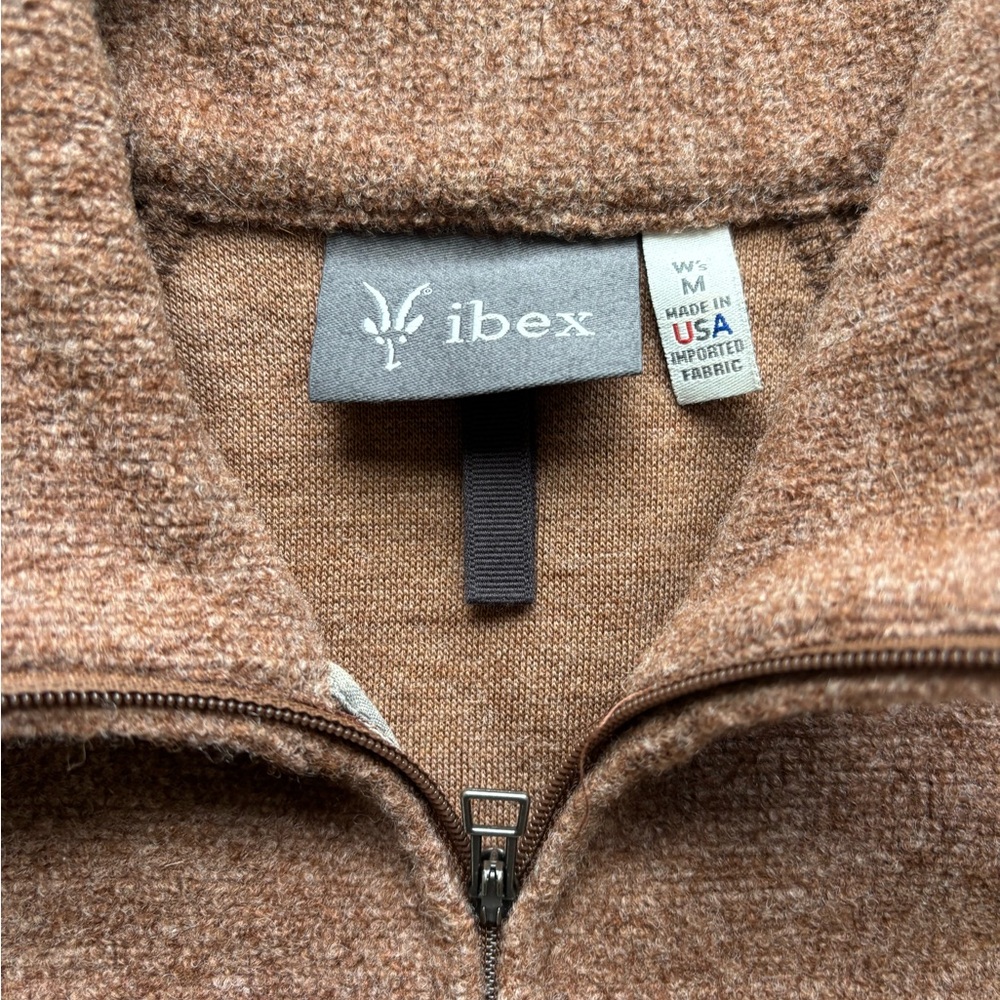 Ibex Tan Wool Zip-Up Sweater Jacket
